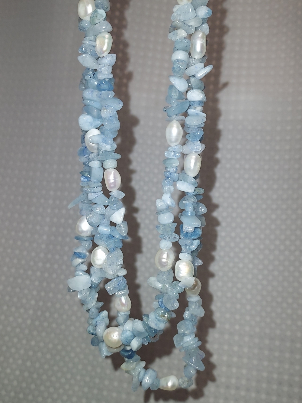 Delicate Light Blue Aquamarine & Pearl Necklace - Women's Jewelry